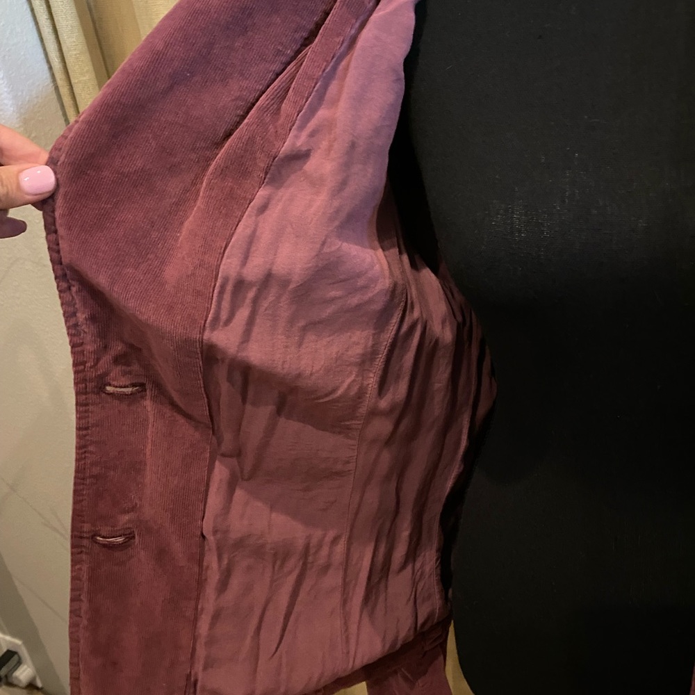Free People Byron Corduroy Blazer in Mulberry - Picture 6 of 8